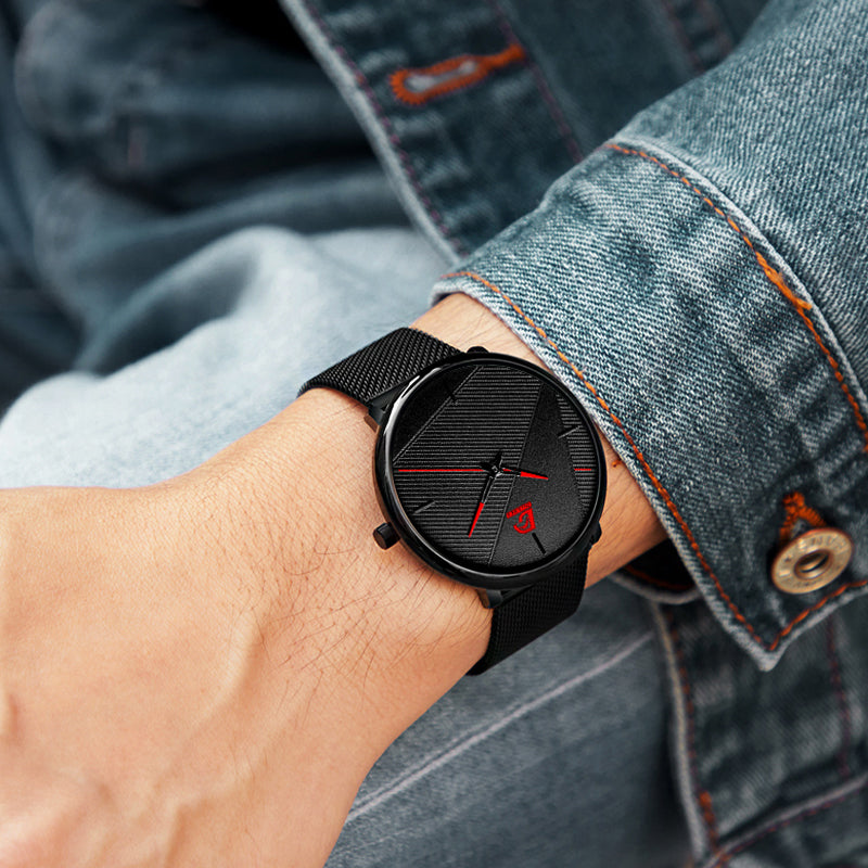 Simple Men's Leather Business Quartz Watch