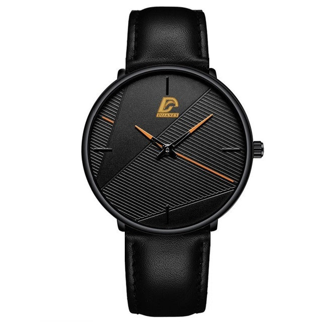 Simple Men's Leather Business Quartz Watch