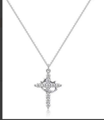 Crown Cross Y-Chain Necklace