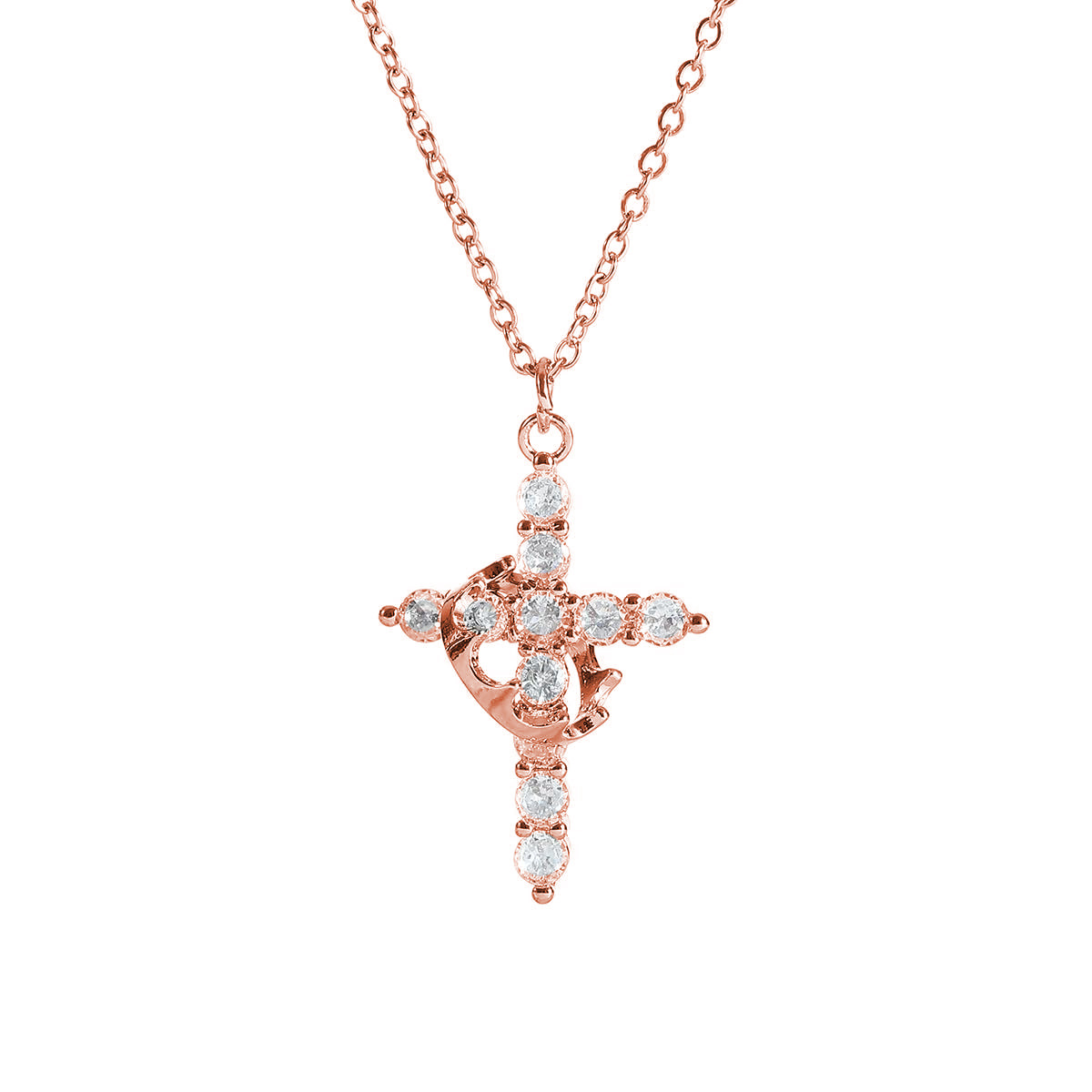 Crown Cross Y-Chain Necklace