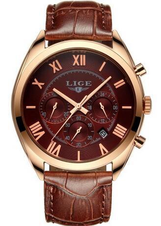 Luxury Men's Waterproof Quartz Chronograph Leather Watch