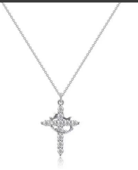 Crown Cross Y-Chain Necklace