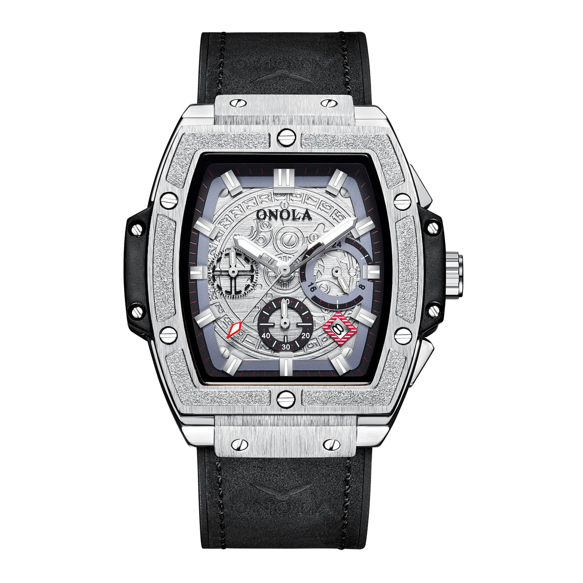 Multifunctional Men's Waterproof Quartz Watch with Leather