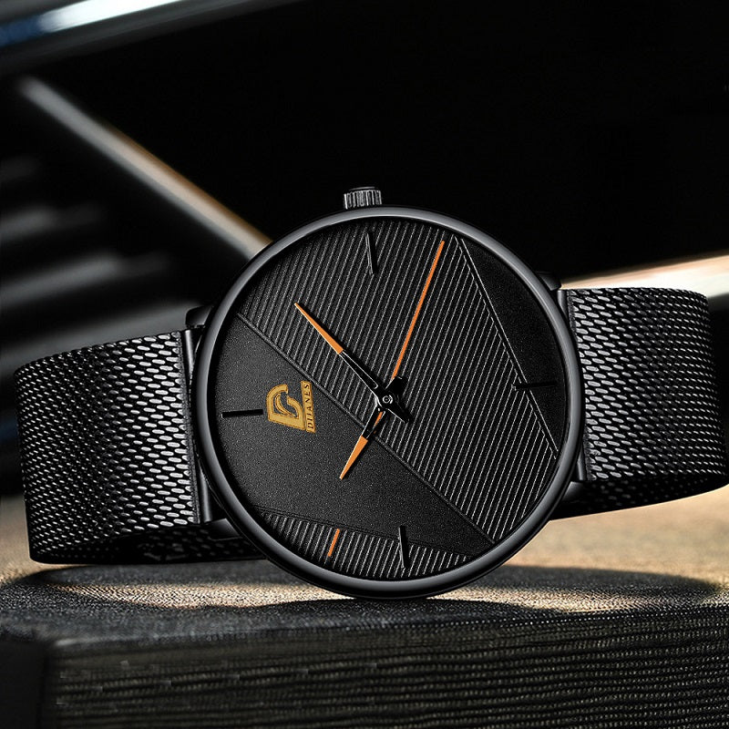 Simple Men's Leather Business Quartz Watch