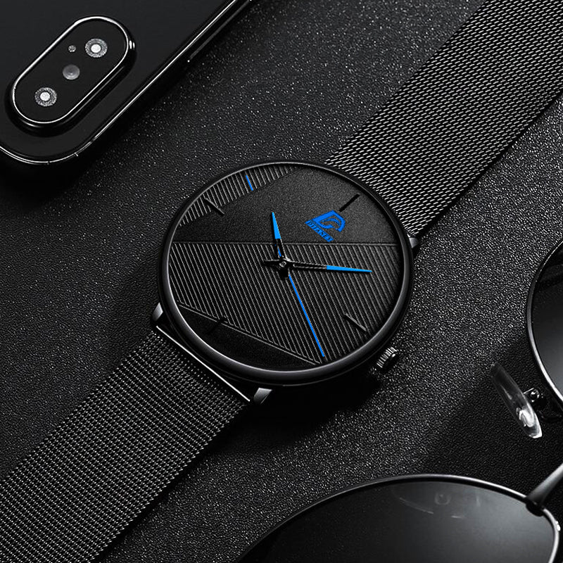 Simple Men's Leather Business Quartz Watch